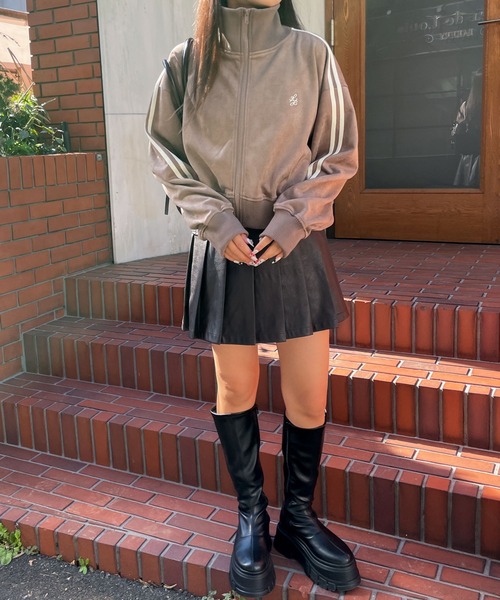 WEGO(ウィゴー)の「WEGO/スエードポンチクロップドトラックジャケット(ブルゾン・レディース・スミクロ/ブラウン/アイボリー・FREE)」の19枚目の写真