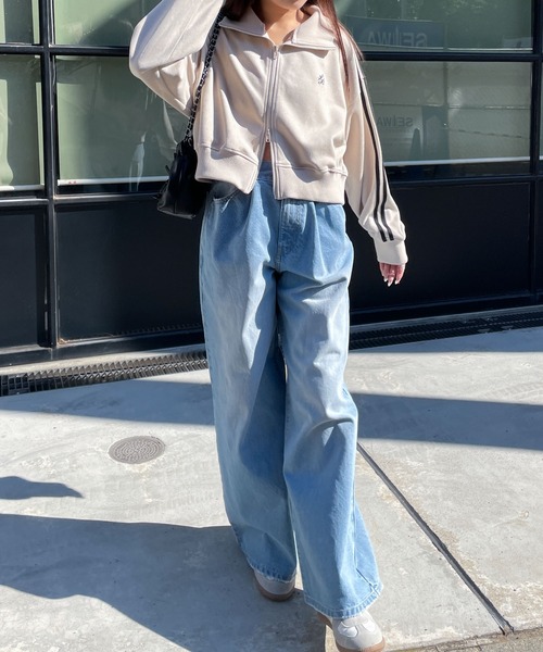 WEGO(ウィゴー)の「WEGO/スエードポンチクロップドトラックジャケット(ブルゾン・レディース・スミクロ/ブラウン/アイボリー・FREE)」の9枚目の写真