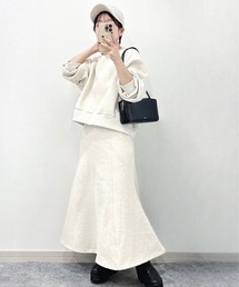 【低身長さんサイズ】【caho146cmコラボ】original裏起毛スウェットセミフレアスカート