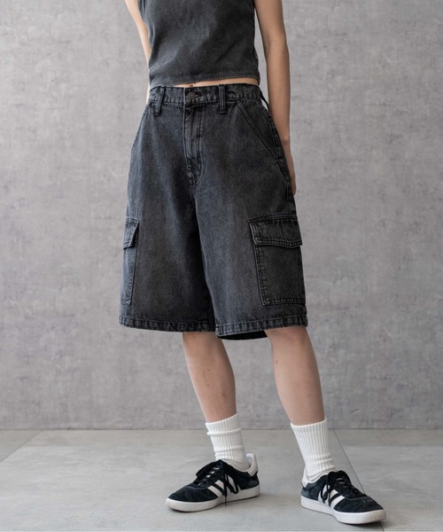 WEGO/ヴィンテージウォッシュカーゴハーフパンツ（デニムパンツ