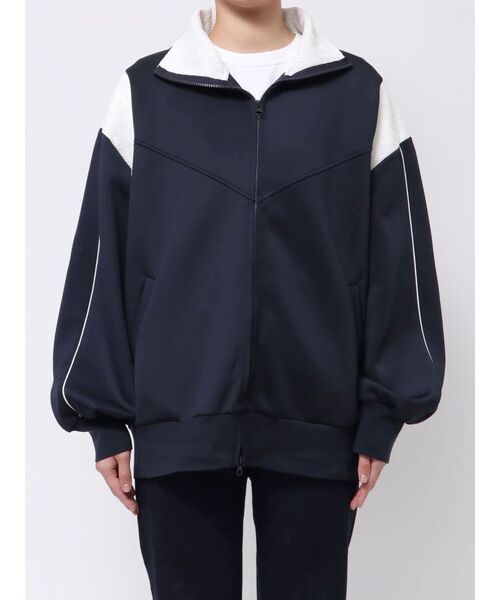 CALNAMUR（カルナムール）の「LACE BLOCKING BIG TRACK BLOUSON/レースブロッキングトラックブルゾン（ブルゾン・レディース・ホワイト/ネイビー・FREE）」の13枚目の写真