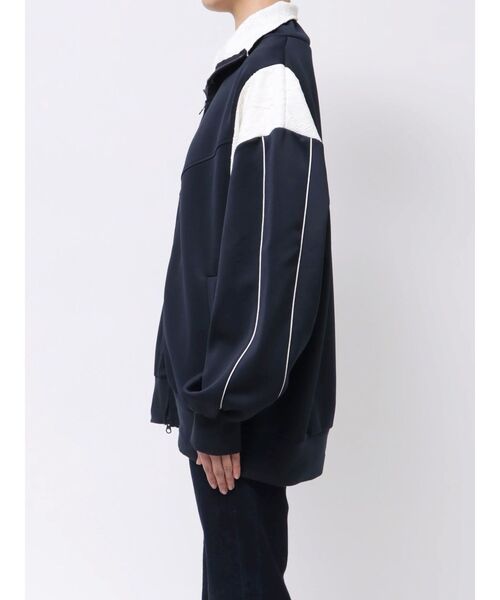CALNAMUR（カルナムール）の「LACE BLOCKING BIG TRACK BLOUSON/レースブロッキングトラックブルゾン（ブルゾン・レディース・ホワイト/ネイビー・FREE）」の14枚目の写真