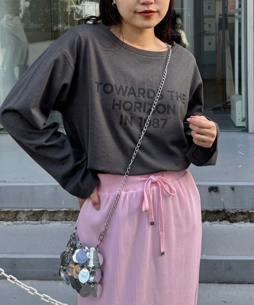 CIAOPANIC TYPY（チャオパニックティピー）の「【2025年S/S新作】梨地シアーアソートロゴTee（Tシャツ/カットソー・レディース・ホワイト/ブラック系その他2/ホワイト系その他/ブラック/チャコールグレー/ホワイト系その他3・ONE SIZE）」の6枚目の写真