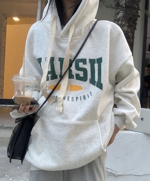 SHEPP(シープ)の「裏起毛 カレッジビッグロゴ パーカー(パーカー・レディース・ホワイト/ブラウン/ブラック・M/L)」の22枚目の写真