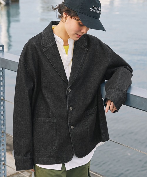 セール】【セットアップ対応】オーバーサイズ デニム テーラード