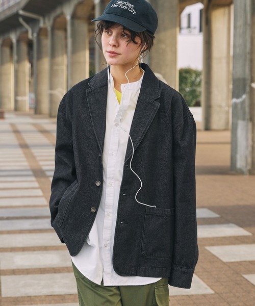 セール】【セットアップ対応】オーバーサイズ デニム テーラード