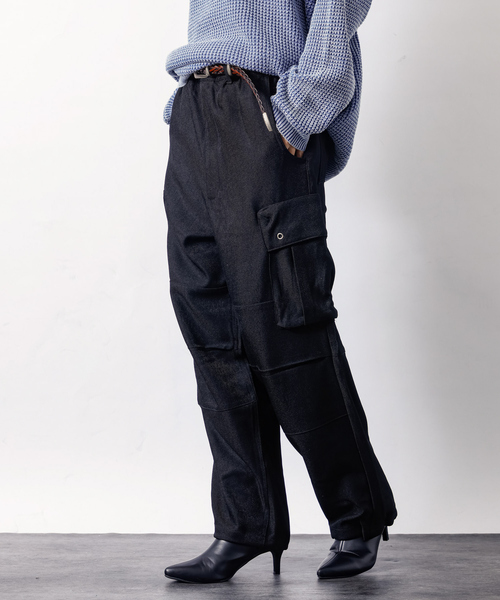 POLY TWILL WIDE MILITARY CARGO/ワイドカーゴパンツ/ポリツイル/ユニ 