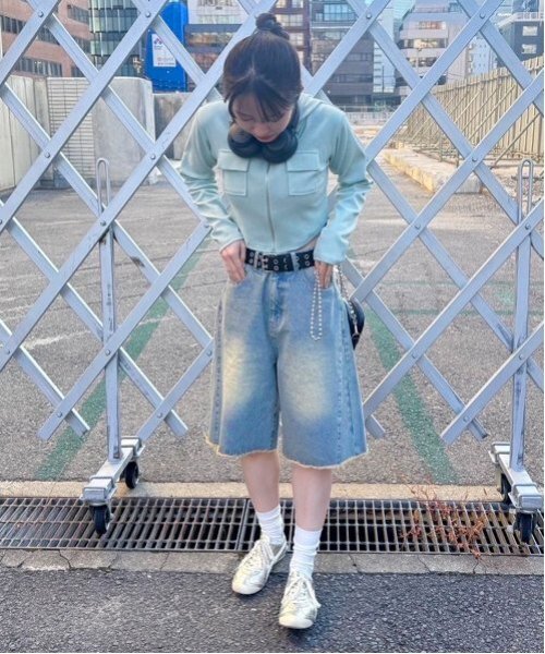 Mi-je(ミジェ)の「切替コンパクトパーカ【韓国ファッション】(Tシャツ/カットソー・レディース・ホワイト/ブラック/ミント・F)」の17枚目の写真