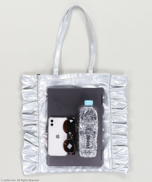 SPINNS（スピンズ）の「【入荷禁止】『エスターバニー×SPINNS』 フリルトートバッグ（トートバッグ・レディース・ピンク/シルバー・ONESIZE）」の8枚目の写真