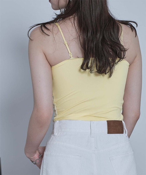 miette(ミエット)の「カップ付きウェーブラインキャミソール(キャミソール・レディース・ピンク/オフホワイト/ライトベージュ/ブラック/イエロー・FREE)」の15枚目の写真