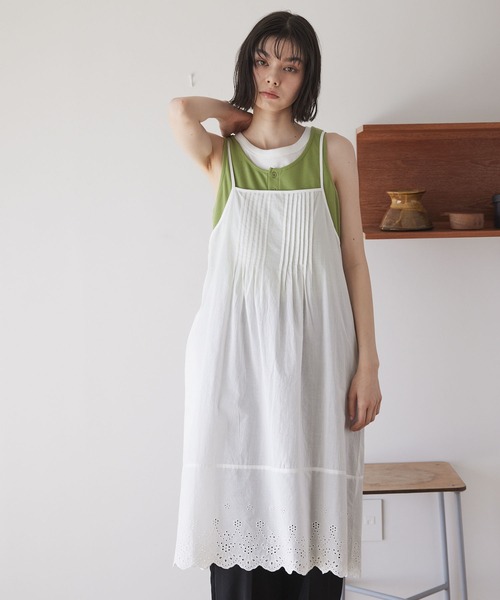 Unblend】スカラップレース ＆ タックデザイン キャミチュニック