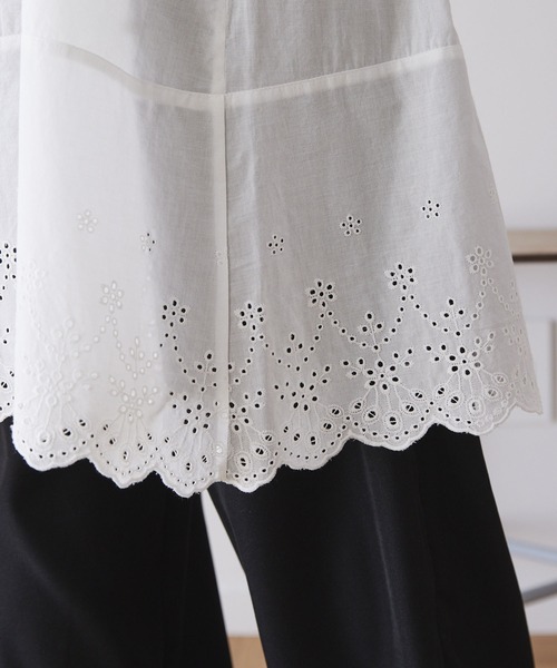 Unblend(アンブレンド)の「【Unblend】スカラップレース & タックデザイン キャミチュニック(チュニック・レディース・ホワイト系/ホワイト系1・FREE)」の6枚目の写真