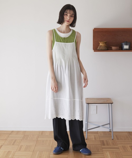 Unblend(アンブレンド)の「【Unblend】スカラップレース & タックデザイン キャミチュニック(チュニック・レディース・ホワイト系/ホワイト系1・FREE)」の9枚目の写真