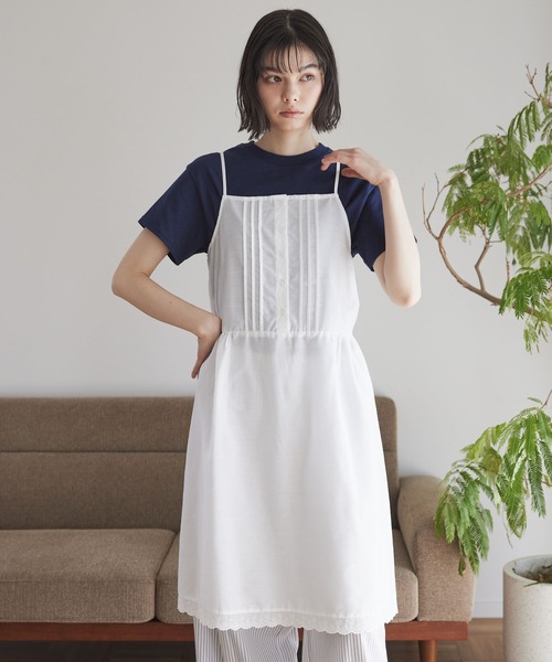 みかさたっぷりいろいろ Unblend】スカラップレース ＆ タックデザイン キャミチュニック