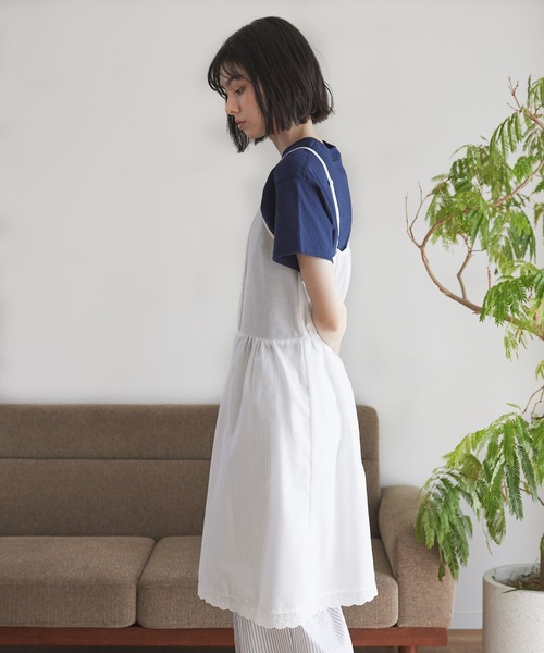 Unblend】スカラップレース ＆ タックデザイン キャミチュニック