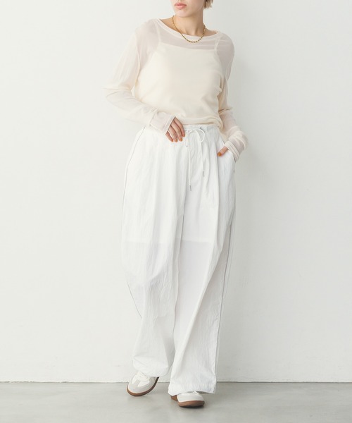 hunch（ハンチ）の「【撥水加工】グログラン タックパンツ（その他パンツ・レディース・ベージュ/ホワイト/ダークネイビー・FREE）」の11枚目の写真