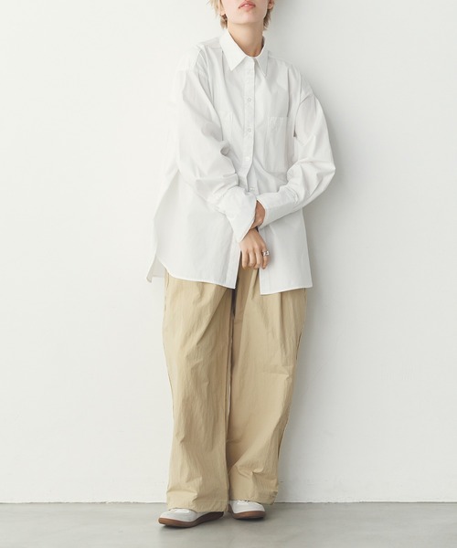 hunch（ハンチ）の「【撥水加工】グログラン タックパンツ（その他パンツ・レディース・ベージュ/ホワイト/ダークネイビー・FREE）」の20枚目の写真