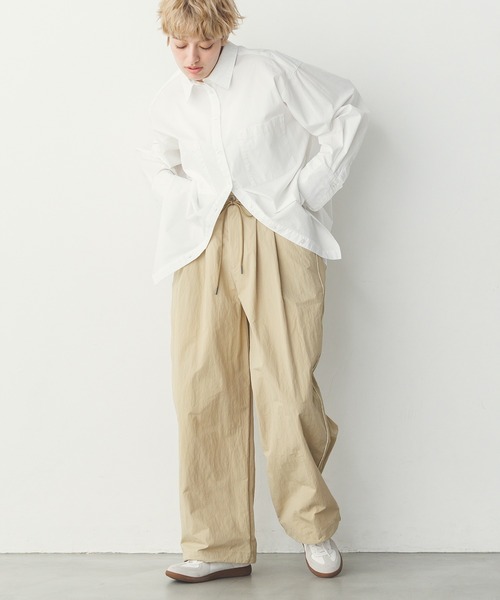 hunch（ハンチ）の「【撥水加工】グログラン タックパンツ（その他パンツ・レディース・ベージュ/ホワイト/ダークネイビー・FREE）」の22枚目の写真