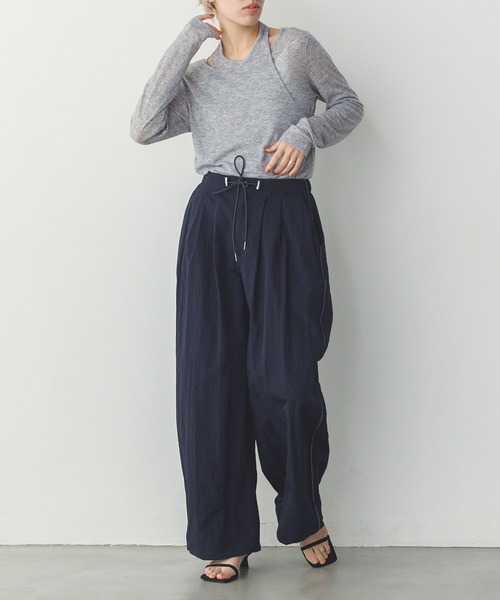hunch（ハンチ）の「【撥水加工】グログラン タックパンツ（その他パンツ・レディース・ベージュ/ホワイト/ダークネイビー・FREE）」の20枚目の写真