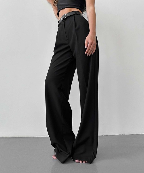 aimoha(アイモハ)の「ワイドシルエットタックパンツ(スラックス・レディース・ベージュ/グレー/ブラック・SMALL/MEDIUM/LARGE)」の13枚目の写真