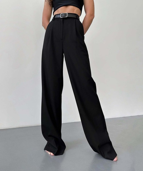 aimoha(アイモハ)の「ワイドシルエットタックパンツ(スラックス・レディース・ベージュ/グレー/ブラック・SMALL/MEDIUM/LARGE)」の14枚目の写真