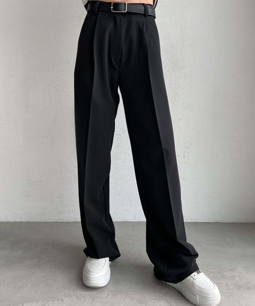 aimoha(アイモハ)の「ワイドシルエットタックパンツ(スラックス・レディース・ベージュ/グレー/ブラック・SMALL/MEDIUM/LARGE)」の17枚目の写真