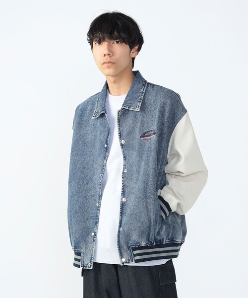 BEAMS HEART（ビームスハート）の「刺繍 デニム コンビ スタジャン（スタジャン・メンズ・ブルー/ブラック・SMALL/MEDIUM/LARGE）」の14枚目の写真