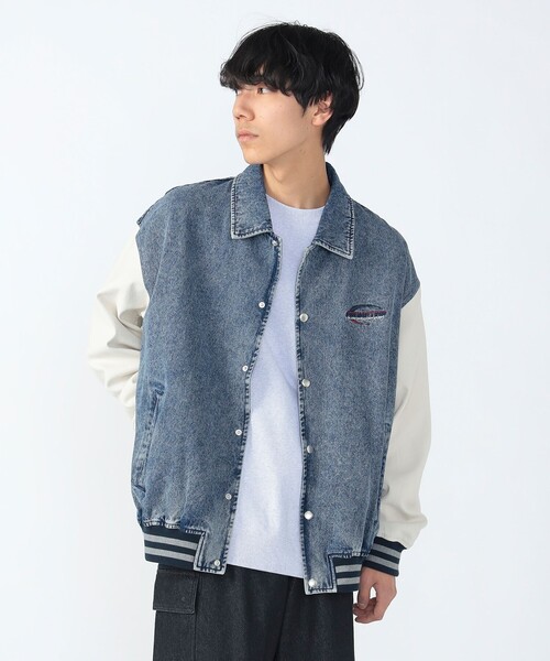 BEAMS HEART（ビームスハート）の「刺繍 デニム コンビ スタジャン（スタジャン・メンズ・ブルー/ブラック・SMALL/MEDIUM/LARGE）」の13枚目の写真