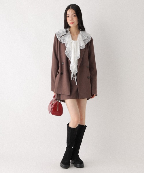 Heather（ヘザー）の「オーバーミドルテーラードジャケット　314405（テーラードジャケット・レディース・チャコールグレー/ブルー系その他/ベージュ系その他/ベージュ系その他2/ブラウン系その他・FREE）」の10枚目の写真