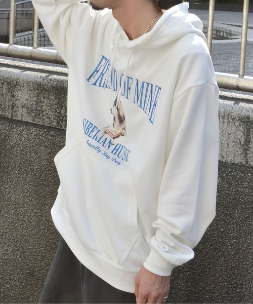 MODISH GAZE(モディシュガゼ)の「【MODISH GAZE】ハスキー犬裏毛プルパーカー(パーカー・レディース・アッシュグレー/チャコールグレー/ブラック系/ダークブラウン/オフホワイト・LARGE/MEDIUM)」の3枚目の写真