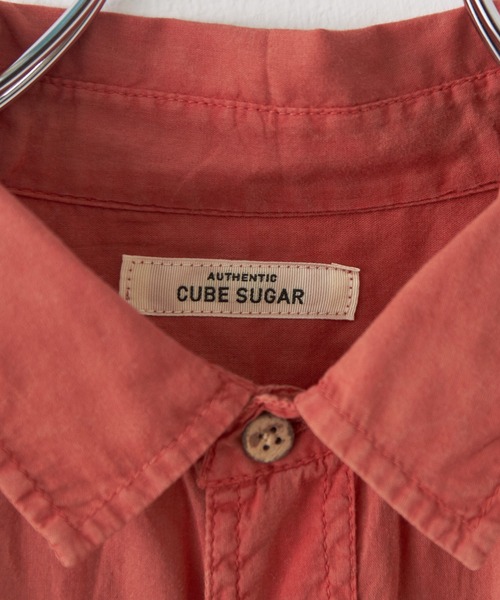 CUBE SUGAR(キューブシュガー)の「綿ボイルアシッドウォッシュドルマンスリーブシャツ(シャツ/ブラウス・レディース・グリーン/レッド/ブラック/グレー・M)」の5枚目の写真