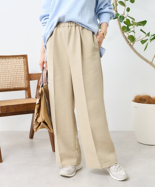 FREAK'S STORE（フリークスストア）の「二重織 センタープレスパンツ/イージーパンツ（その他パンツ・レディース・レッド/ブラック/ベージュ・ﾌﾘ-）」の8枚目の写真