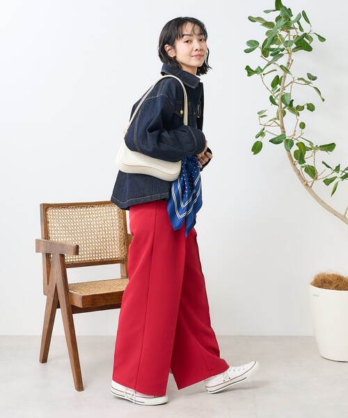 FREAK'S STORE（フリークスストア）の「二重織 センタープレスパンツ/イージーパンツ（その他パンツ・レディース・レッド/ブラック/ベージュ・ﾌﾘ-）」の14枚目の写真