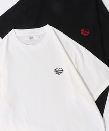SITRY Heart Embroidery T-Shirt/別注 オーバーサイズ ハートロゴ ワンポイントラメ刺繍 半袖Tシャツ レディース メンズ