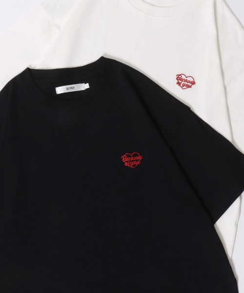 SITRY（シトリー）の「SITRY Heart Embroidery T-Shirt/別注 オーバーサイズ ハートロゴ ワンポイントラメ刺繍 半袖Tシャツ レディース メンズ（Tシャツ/カットソー・レディース・ホワイト系その他2/ホワイト/ブラック系その他7/ブラック系その他4/ホワイト系その他3/ホワイト系その他/ブラック系その他/ホワイト系その他7/ホワイト系その他6/ホワイト系その他5/ブラック系その他2/ブラック/ブラック系その他6/ブラック系その他5/ホワイト系その他4/ブラック系その他3・L/M/XL）」の16枚目の写真