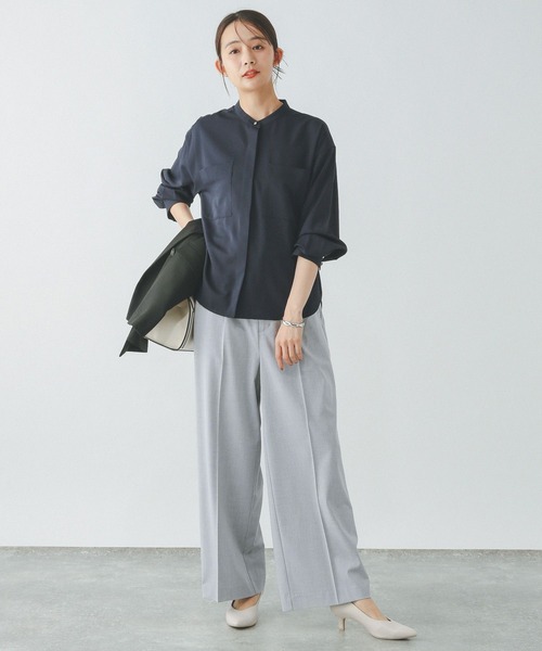 みなページ セール】キレイつづくポケットブラウス/147538（シャツ/ブラウス