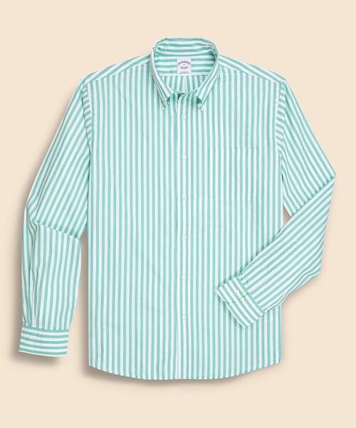 BROOKS BROTHERS(ブルックスブラザーズ)の「コットンポプリン ブッチャーストライプ フライデーシャツ(シャツ/ブラウス・メンズ・グリーン/ブルー・LARGE/SMALL/X-LARGE/MEDIUM)」の2枚目の写真