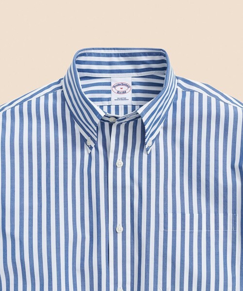 BROOKS BROTHERS(ブルックスブラザーズ)の「コットンポプリン ブッチャーストライプ フライデーシャツ(シャツ/ブラウス・メンズ・グリーン/ブルー・LARGE/SMALL/X-LARGE/MEDIUM)」の5枚目の写真