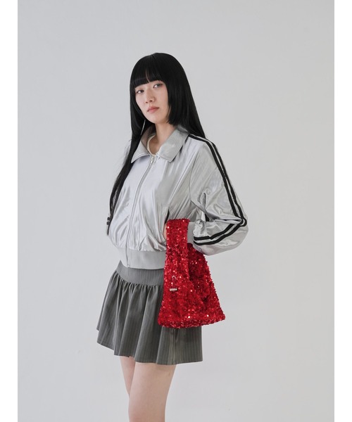 パーカー 「 cunii 」グロッシー メタル トラックジャケット レディース cunii 】グロッシー メタル トラックジャケット（パーカー