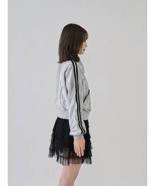 パーカー 「 cunii 」グロッシー メタル トラックジャケット レディース cunii 】グロッシー メタル トラックジャケット（パーカー