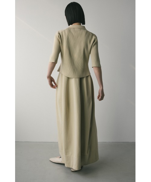 2ピースハーフスリーブポロニットワンピース｜2ピースハーフスリーブ