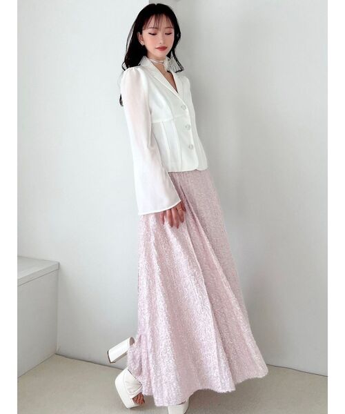 RESEXXY（リゼクシー）の「シアースリーブコルセットジャケット（テーラードジャケット・レディース・ブラック/ベージュ/ホワイト・FREE）」の14枚目の写真