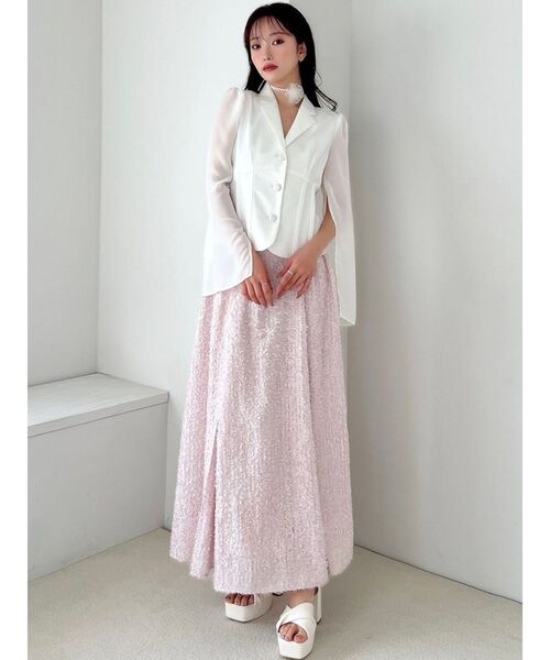 RESEXXY（リゼクシー）の「シアースリーブコルセットジャケット（テーラードジャケット・レディース・ブラック/ベージュ/ホワイト・FREE）」の15枚目の写真