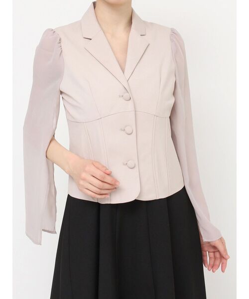 RESEXXY（リゼクシー）の「シアースリーブコルセットジャケット（テーラードジャケット・レディース・ブラック/ベージュ/ホワイト・FREE）」の4枚目の写真