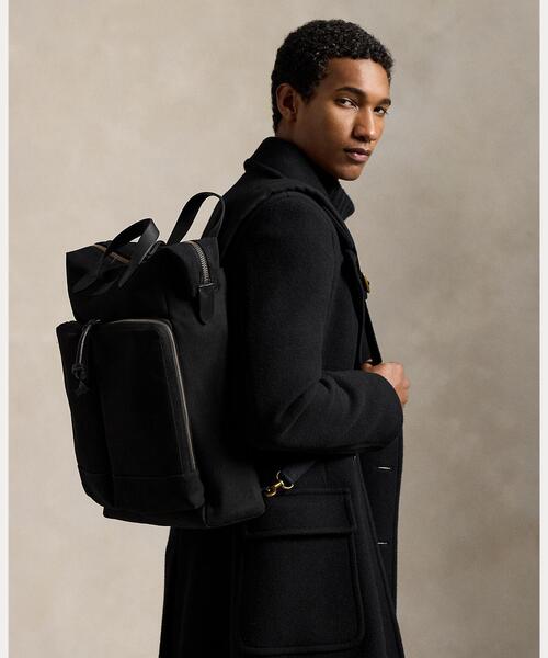 レザートリム キャンバス コンバーチブル バックパック（バックパック