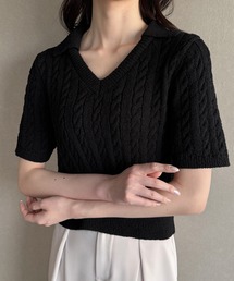 「JUNOAH」 長袖ニット MEDIUM ブラック レディース JUNOAH 「JUNOAH」 長袖ニット MEDIUM ブラック レディース