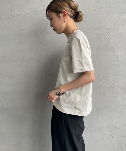 Calvin Klein（カルバン・クライン）の「[Calvin Klein/カルバンクライン] アーカイブ ワンポイントロゴ刺繍Tシャツ（Tシャツ/カットソー・レディース・ブラック/ホワイト・S）」の19枚目の写真