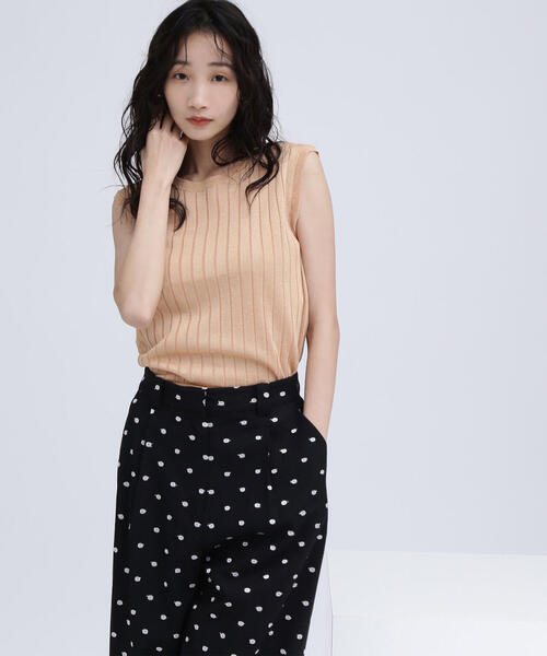 NATURAL BEAUTY BASIC(ナチュラルビューティーベーシック)の「◇【BLANC】ワイドリブシアーニット(ニット/セーター・レディース・ピンク/オレンジ/チャコールグレー・FREE)」の2枚目の写真