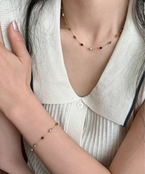 お歳暮 人気 セール】アクセサリー2点セット（ネックレス＆ブレスレット アクセサリー