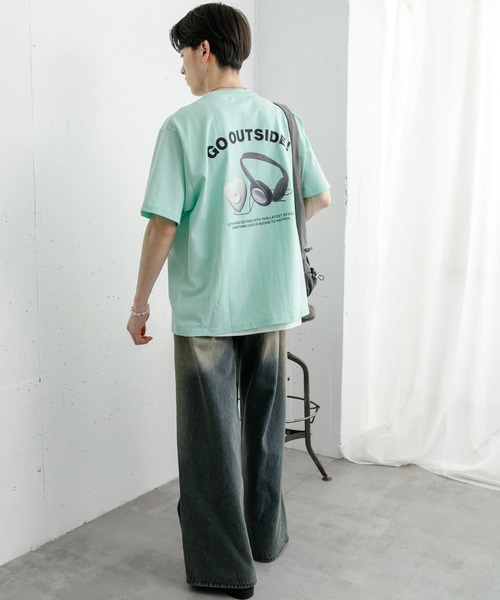 SENSE OF PLACE by URBAN RESEARCH（センスオブプレイスバイアーバンリサーチ）の「DEVICE ショートスリーブプリント Tシャツ B（Tシャツ/カットソー・メンズ・オフホワイト/チャコールグレー/ミント・MEDIUM/LARGE）」の7枚目の写真